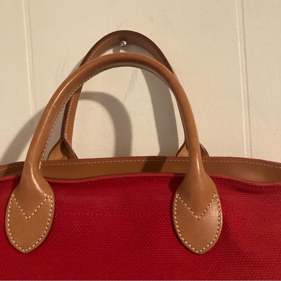Dooney & Bourke Vintage Red Canvas Tote Bag - Picture 5 of 12